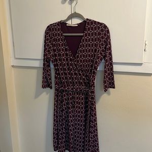 Plum colored Faux wrap dress